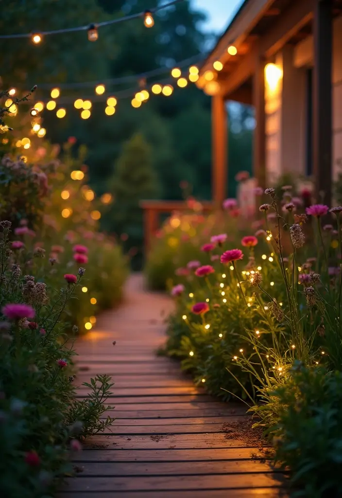 29 Deck Lighting Ideas That Make Outdoor Evenings Beautiful 24 29 Deck Lighting Ideas That Make Outdoor Evenings Beautiful - 24. Fairy Garden Lights