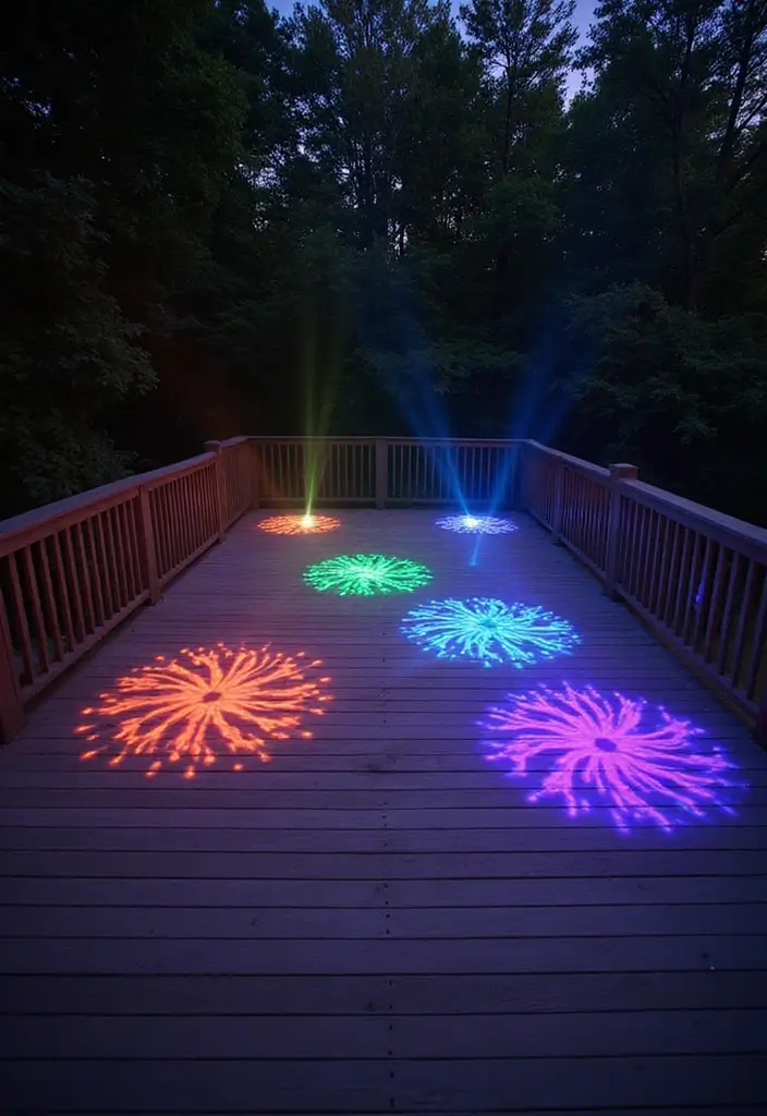 29 Deck Lighting Ideas That Make Outdoor Evenings Beautiful 27 29 Deck Lighting Ideas That Make Outdoor Evenings Beautiful - 27. Projector Lights