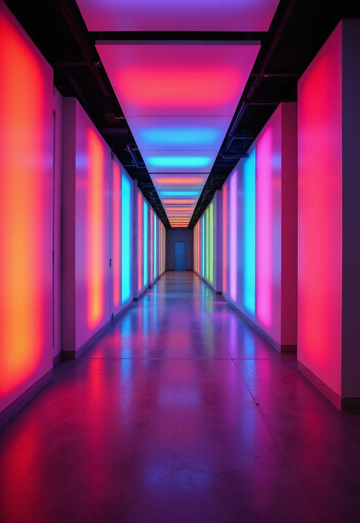 29 Hallway Lighting Ideas for Bright, Inviting Spaces - 10. Color-Changing LED Lights