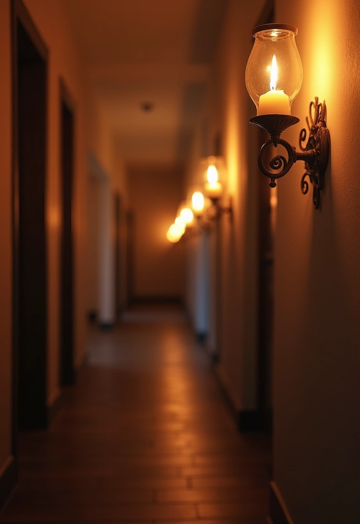29 Hallway Lighting Ideas for Bright, Inviting Spaces - 16. Wall-Mounted Candle Holders