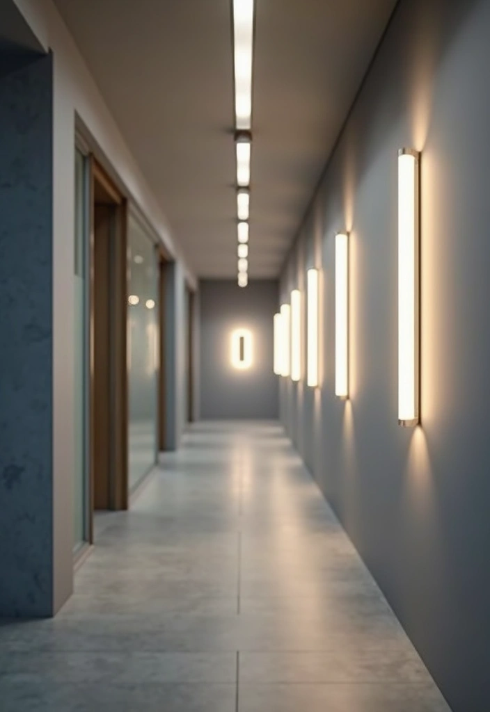 29 Hallway Lighting Ideas for Bright, Inviting Spaces - 21. Wall-Mounted LED Light Bars