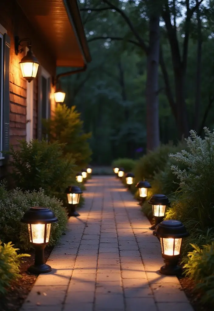 29 Hallway Lighting Ideas for Bright, Inviting Spaces - 27. Solar-Powered Pathway Lights