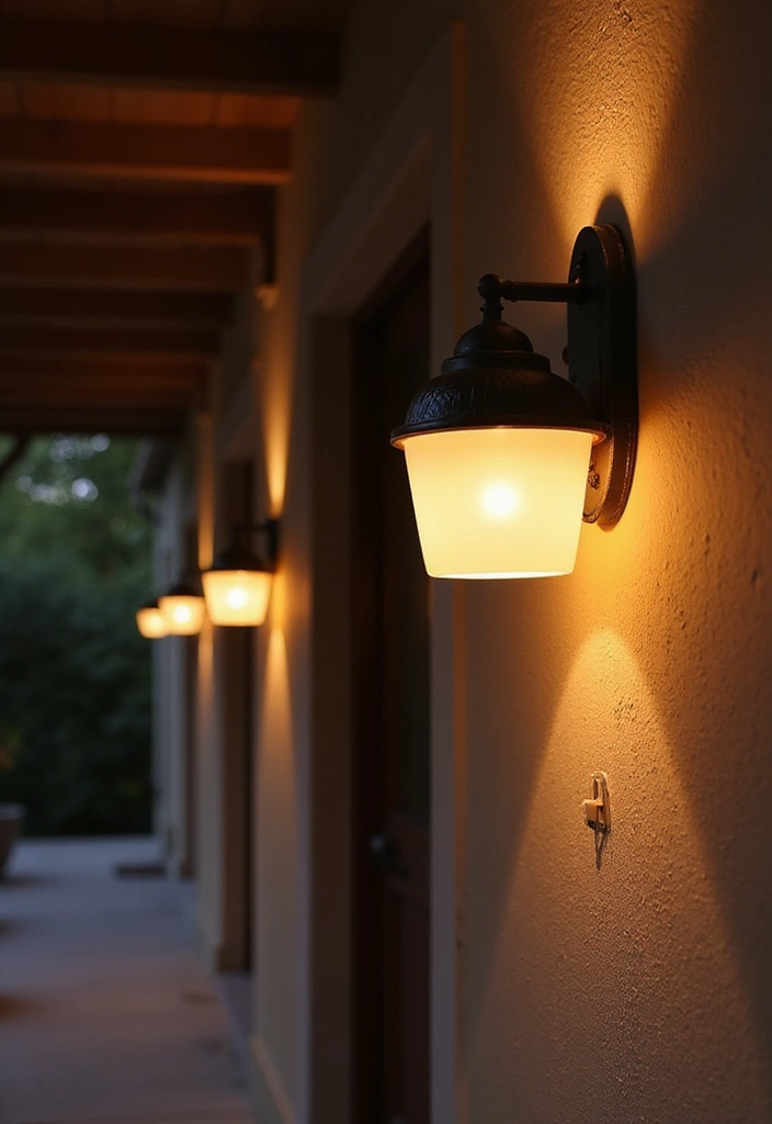 29 Hallway Lighting Ideas for Bright, Inviting Spaces - 3. Solar-Powered Wall Sconces