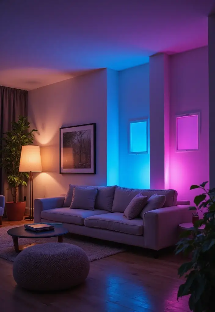 29 Living Room Lighting Ideas You’ll Want to Copy Right Now - 10. Smart Lighting Solutions