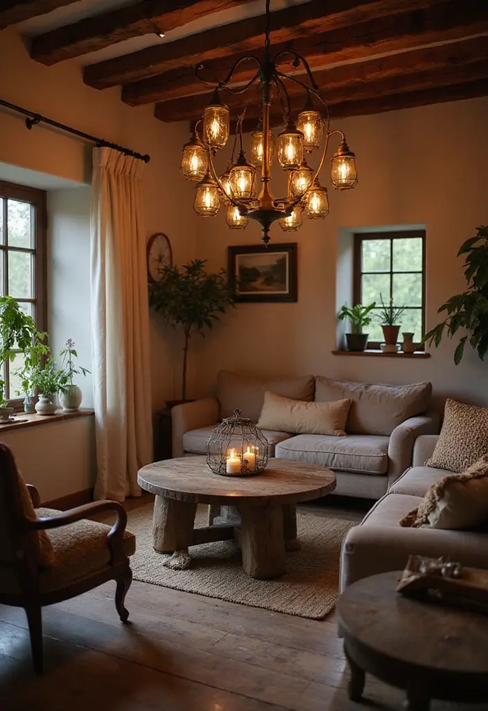 29 Living Room Lighting Ideas You’ll Want to Copy Right Now - 17. Lantern-Style Lighting