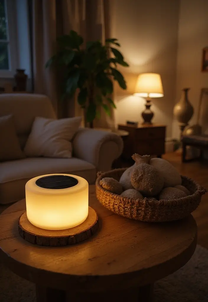 29 Living Room Lighting Ideas You’ll Want to Copy Right Now - 3. Solar-Powered Lights