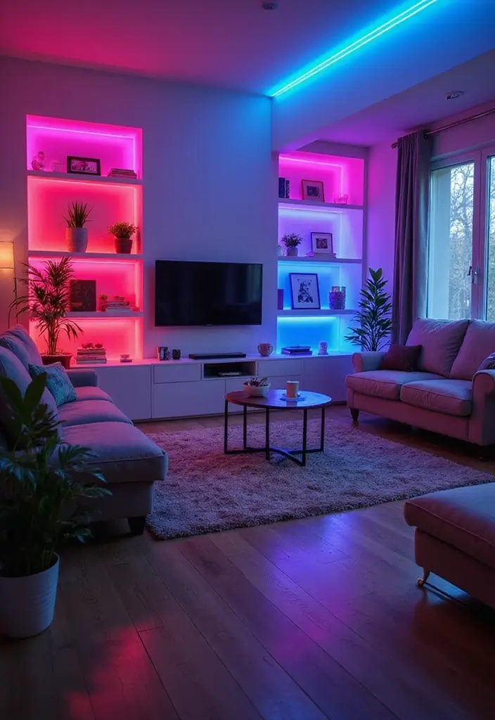 29 Living Room Lighting Ideas You’ll Want to Copy Right Now - 5. LED Strip Lighting