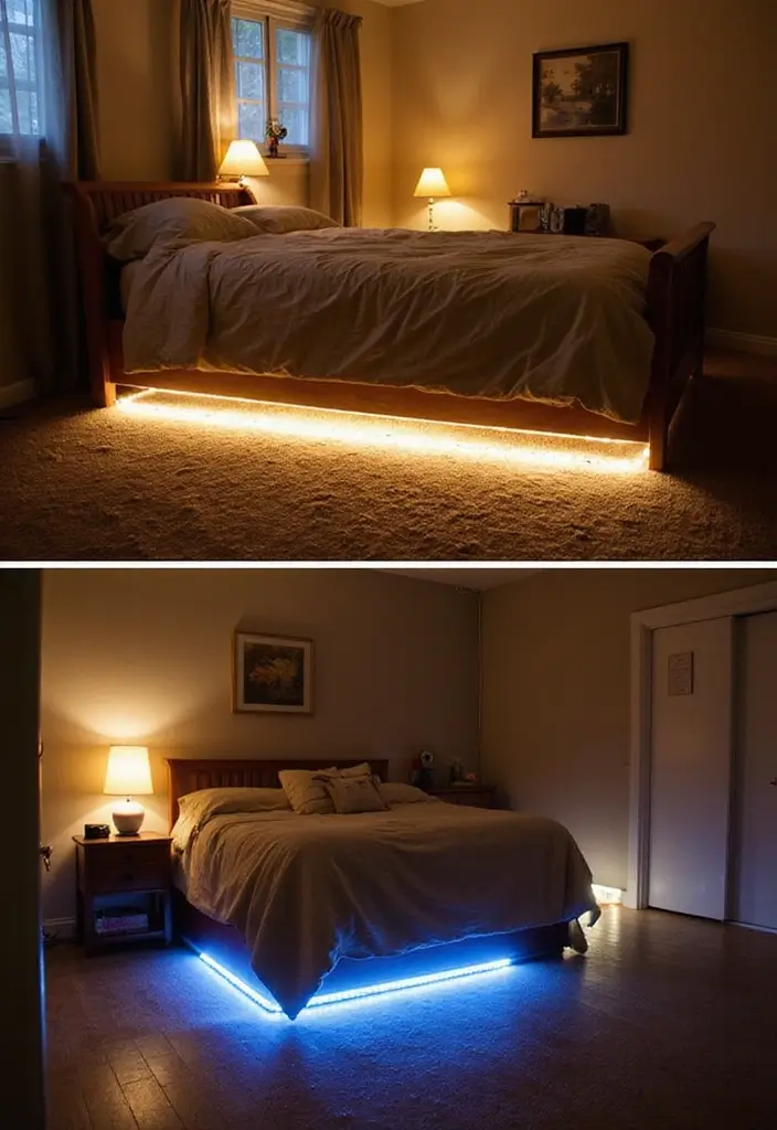 29 Under Bed Lighting Ideas That Add a Cool Modern Touch 11 29 Under Bed Lighting Ideas That Add a Cool Modern Touch - 11. DIY Under Bed Lighting Projects