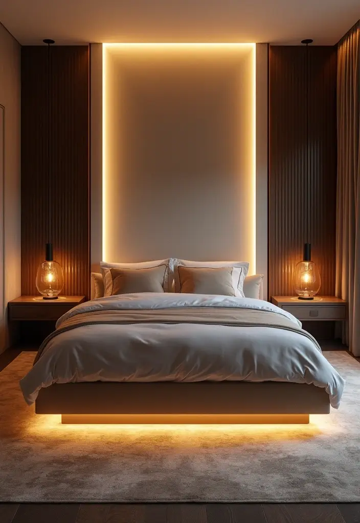 29 Under Bed Lighting Ideas That Add a Cool Modern Touch 15 29 Under Bed Lighting Ideas That Add a Cool Modern Touch - 15. Backlit Headboards for an Elegant Touch