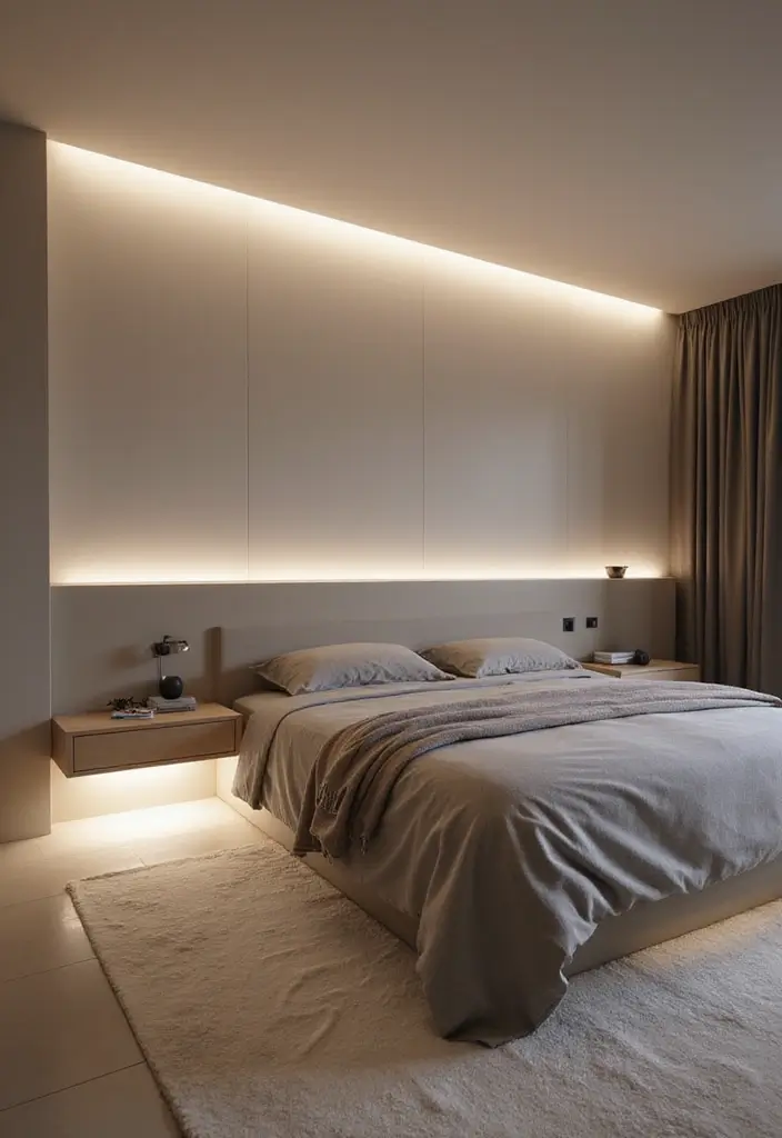 29 Under Bed Lighting Ideas That Add a Cool Modern Touch 16 29 Under Bed Lighting Ideas That Add a Cool Modern Touch - 16. Minimalist Under Bed Lighting Designs