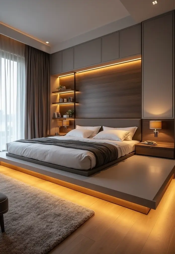 29 Under Bed Lighting Ideas That Add a Cool Modern Touch 21 29 Under Bed Lighting Ideas That Add a Cool Modern Touch - 21. Use Under Bed Storage with Built-In Lighting