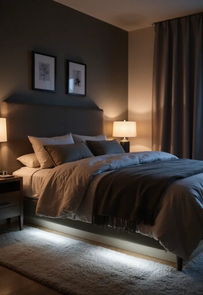 29 Under Bed Lighting Ideas That Add a Cool Modern Touch 4 29 Under Bed Lighting Ideas That Add a Cool Modern Touch - 4. Motion Sensor Lights for Convenience