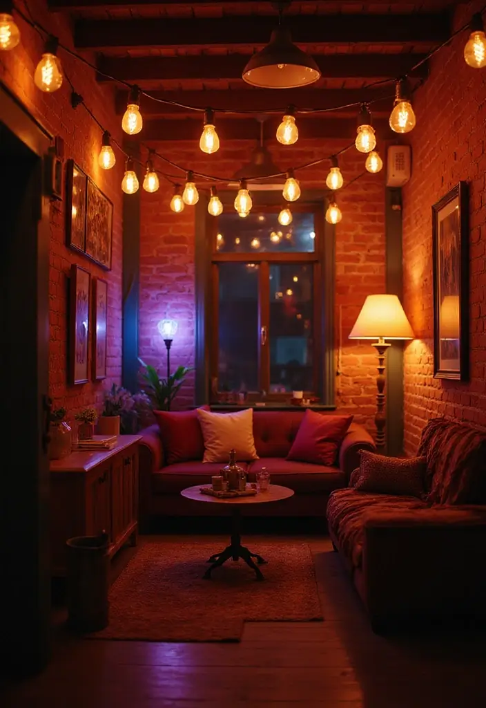 30+ Cozy Lighting Tips to Add Warmth and Comfort at Home 19 30+ Cozy Lighting Tips to Add Warmth and Comfort at Home - 19. Use Colored Light Bulbs