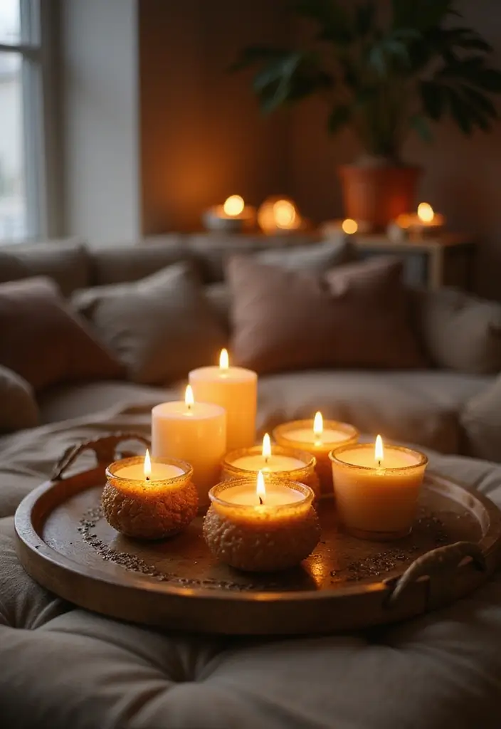 30+ Cozy Lighting Tips to Add Warmth and Comfort at Home 7 30+ Cozy Lighting Tips to Add Warmth and Comfort at Home - 7. Create Candle Displays