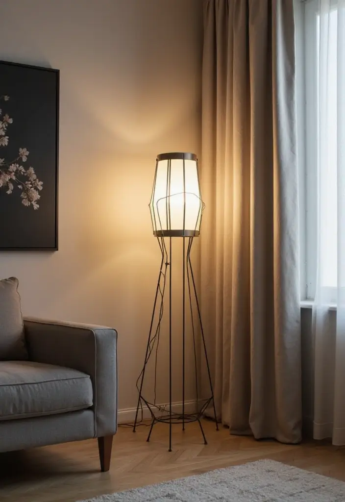 30+ Floor Lighting Designs That Add Drama to Interiors 23 30+ Floor Lighting Designs That Add Drama to Interiors - 23. Floor Lamps with Unique Geometry