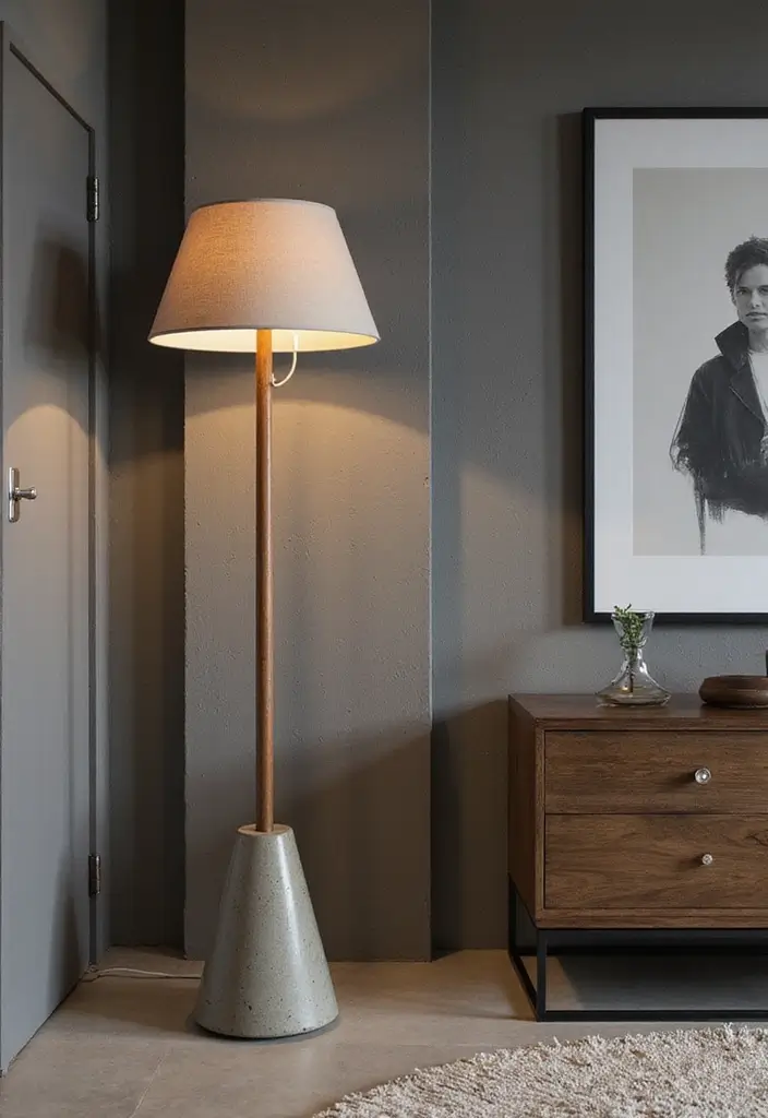 30+ Floor Lighting Designs That Add Drama to Interiors 4 30+ Floor Lighting Designs That Add Drama to Interiors - 4. Concrete Floor Lamps