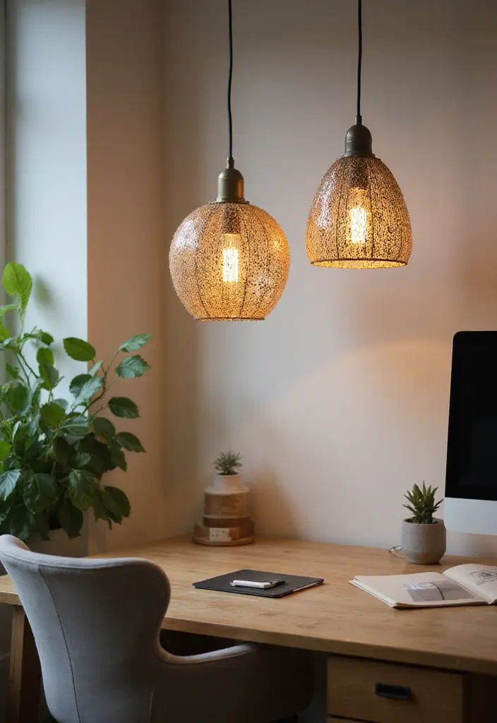 30+ Home Office Lighting Tips to Improve Focus and Style 11 30+ Home Office Lighting Tips to Improve Focus and Style - 11. Opt for Recycled or Sustainable Fixtures