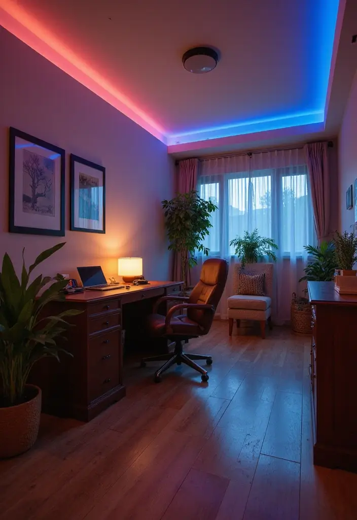 30+ Home Office Lighting Tips to Improve Focus and Style 7 30+ Home Office Lighting Tips to Improve Focus and Style - 7. Add Accent Lighting