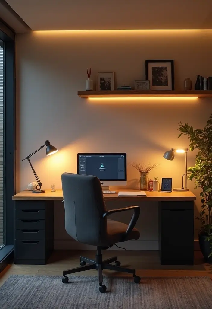 30+ Home Office Lighting Tips to Improve Focus and Style 9 30+ Home Office Lighting Tips to Improve Focus and Style - 9. Incorporate Smart Lighting