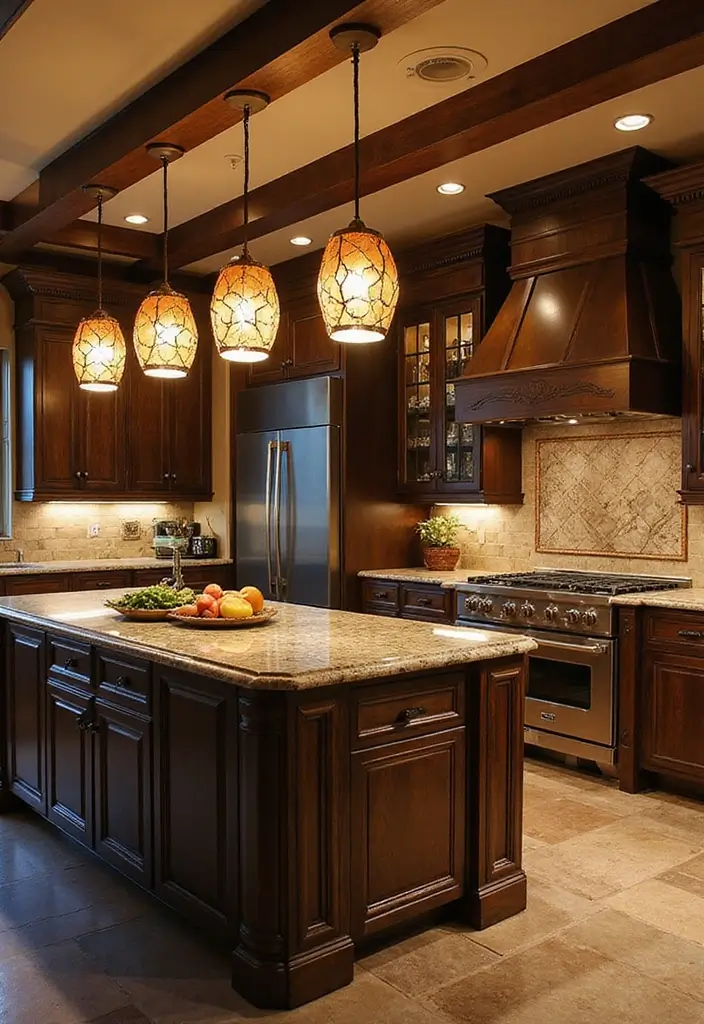 30+ Kitchen Island Lighting Ideas You Can’t Miss - 14. Art Deco-Inspired Lights