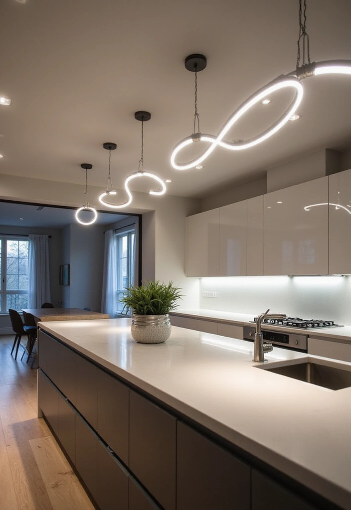 30+ Kitchen Island Lighting Ideas You Can’t Miss - 19. Modern Tube Lights