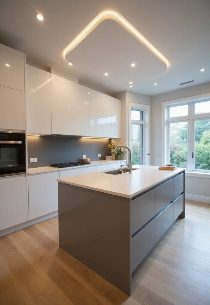30+ Kitchen Island Lighting Ideas You Can’t Miss - 22. Minimalist Recessed Lighting