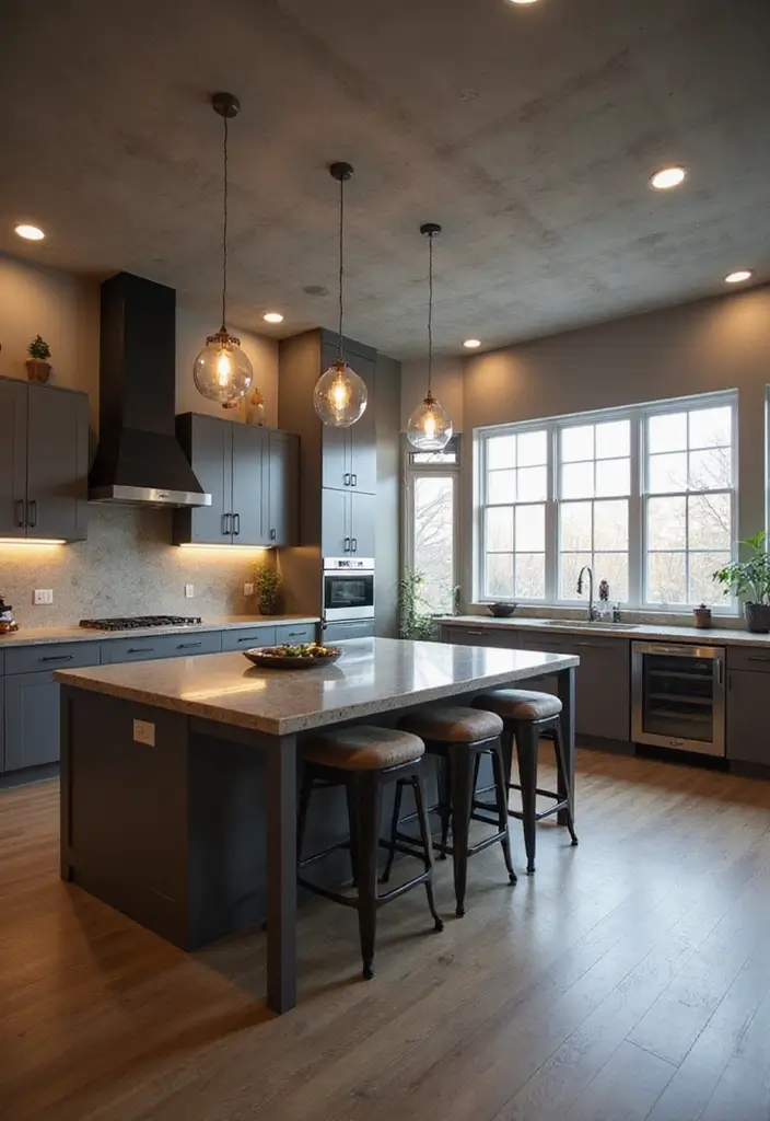 30+ Kitchen Island Lighting Ideas You Can’t Miss - 28. Floating Lighting Fixtures