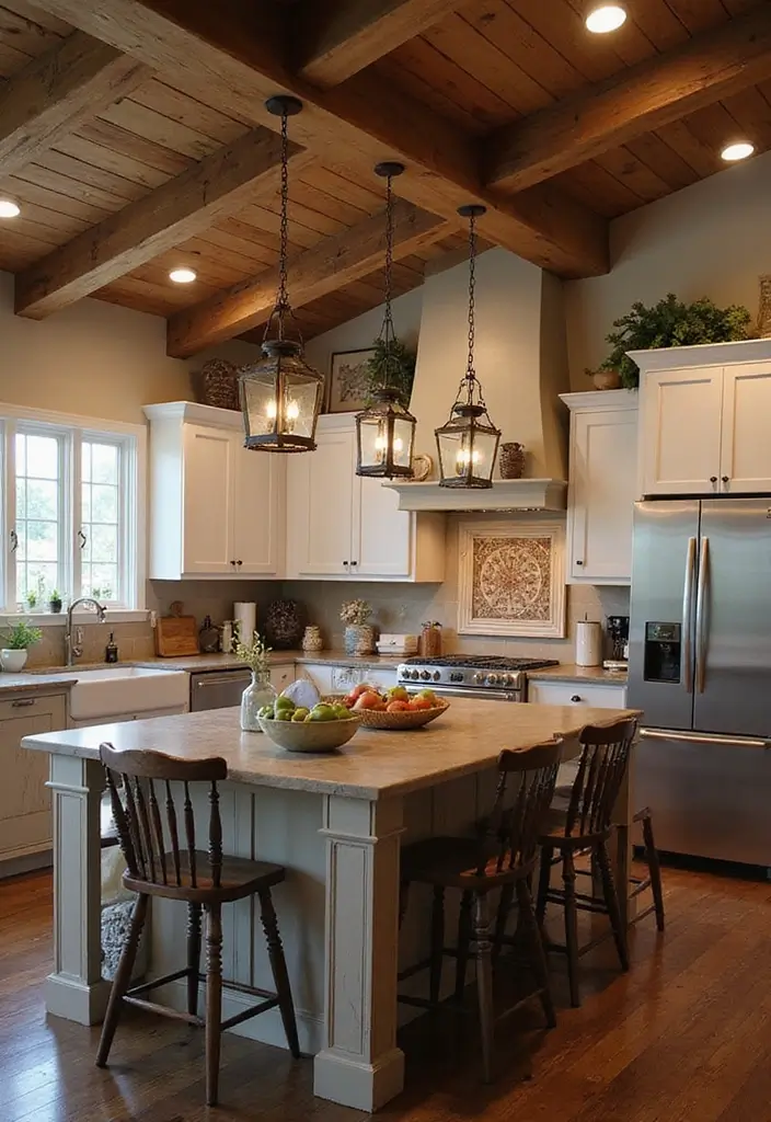 30+ Kitchen Island Lighting Ideas You Can’t Miss - 4. Farmhouse Lanterns