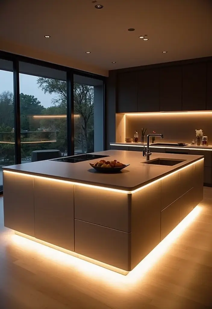 30+ Kitchen Island Lighting Ideas You Can’t Miss - 5. Bright LED Strip Lights