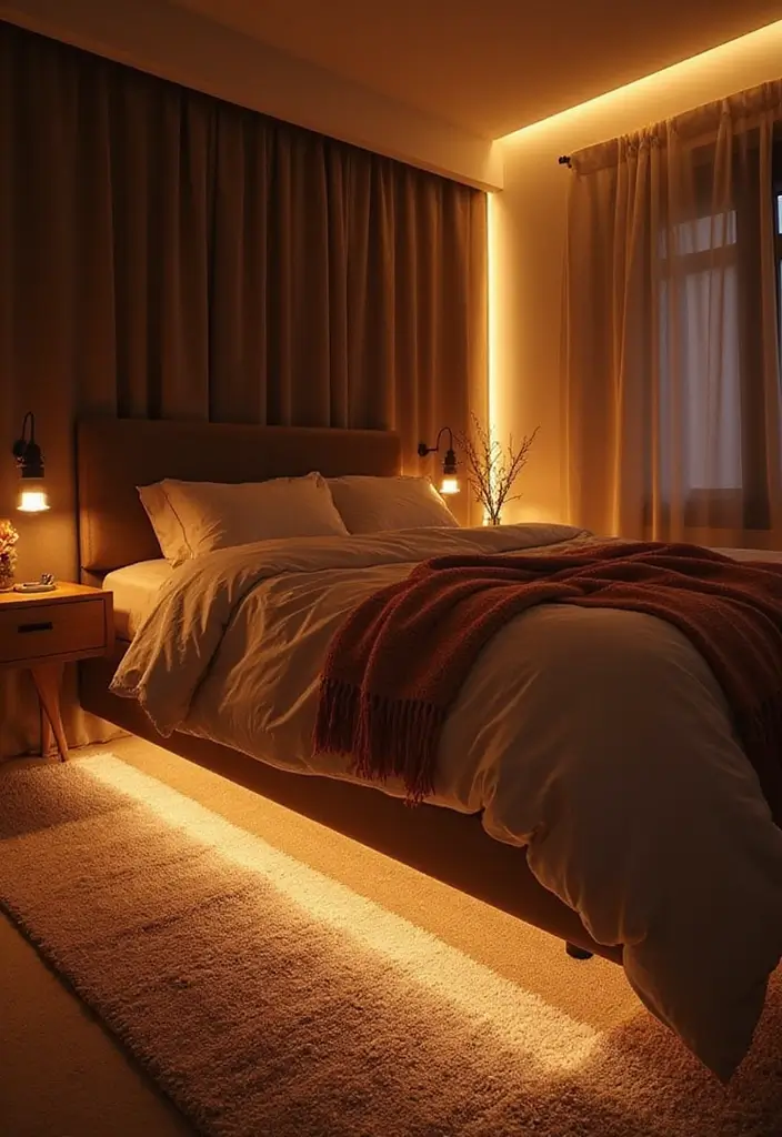 30+ LED Bedroom Lighting Ideas That Create a Dreamy Glow 1 30+ LED Bedroom Lighting Ideas That Create a Dreamy Glow - 1. LED Strip Lights Under the Bed