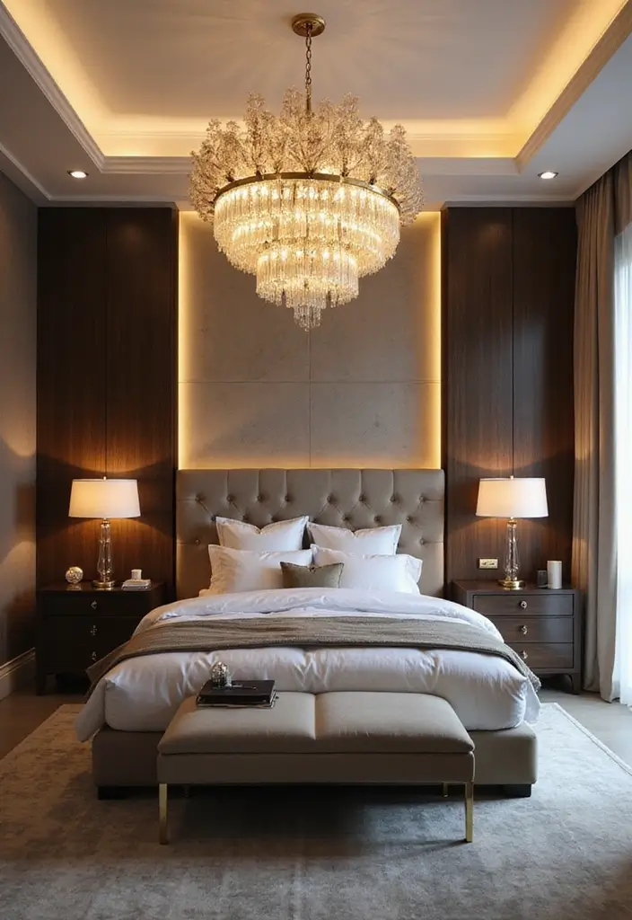30+ LED Bedroom Lighting Ideas That Create a Dreamy Glow 12 30+ LED Bedroom Lighting Ideas That Create a Dreamy Glow - 12. LED Chandeliers