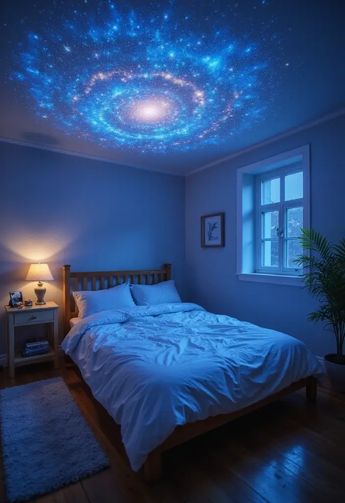 30+ LED Bedroom Lighting Ideas That Create a Dreamy Glow 15 30+ LED Bedroom Lighting Ideas That Create a Dreamy Glow - 15. LED Projector Lights
