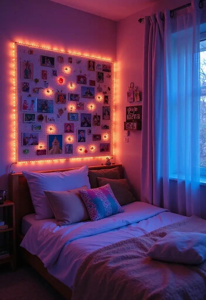 30+ LED Bedroom Lighting Ideas That Create a Dreamy Glow 19 30+ LED Bedroom Lighting Ideas That Create a Dreamy Glow - 19. LED Lighted Pegboards