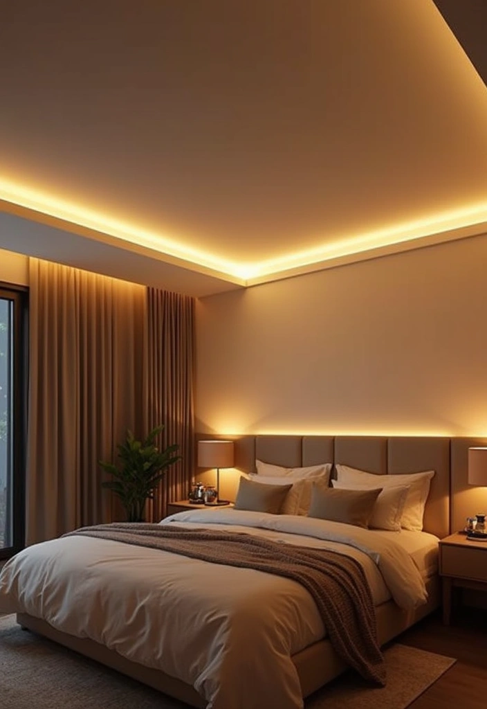 30+ LED Bedroom Lighting Ideas That Create a Dreamy Glow 26 30+ LED Bedroom Lighting Ideas That Create a Dreamy Glow - 26. LED Strip Lights for Ceilings
