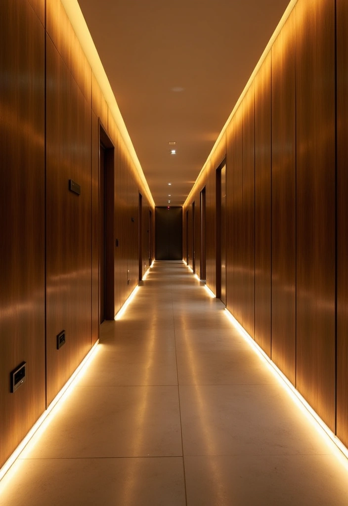 30+ LED Strip Lighting Ideas That Look Sleek and Stylish - 20. LED Lighting for Hallways