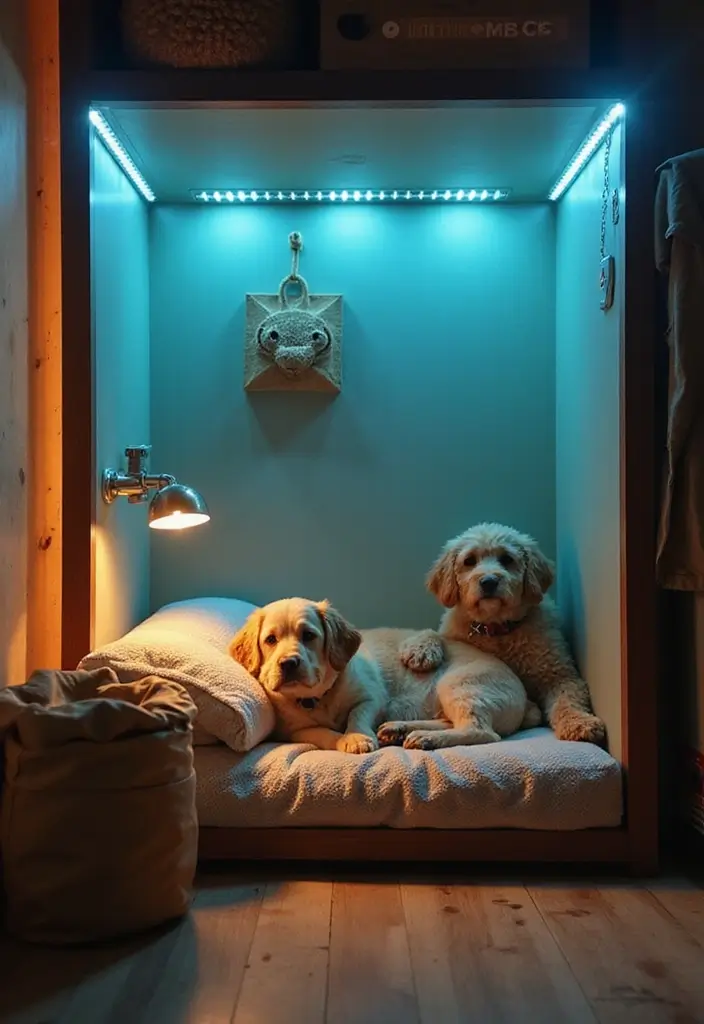 30+ LED Strip Lighting Ideas That Look Sleek and Stylish - 22. LED Strip Lighting for Pet Spaces