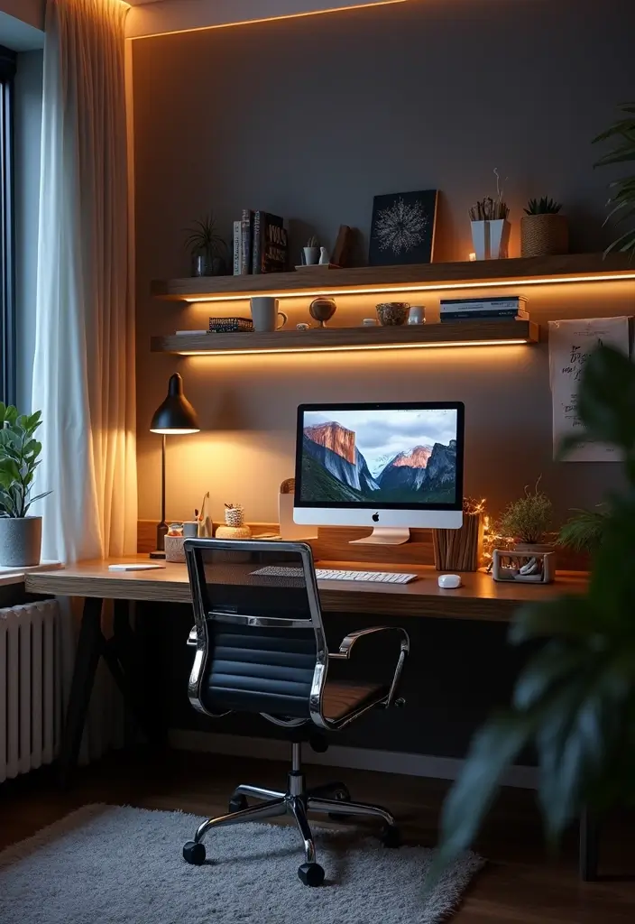 30+ LED Strip Lighting Ideas That Look Sleek and Stylish - 25. LED Strip Lighting for Home Offices