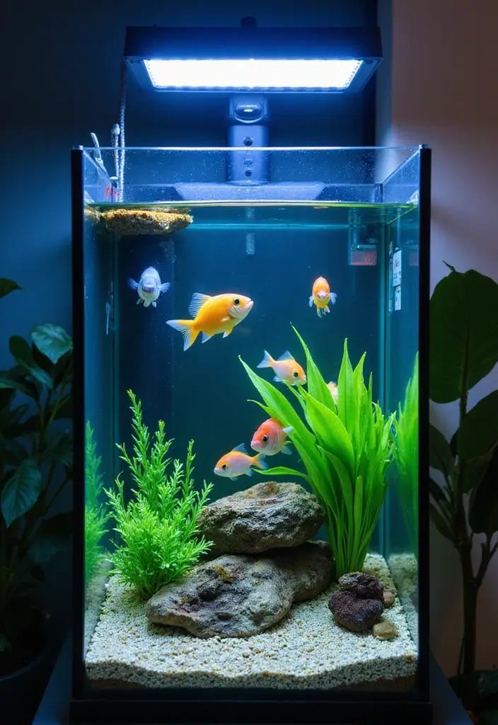 30+ LED Strip Lighting Ideas That Look Sleek and Stylish - 29. LED Strip Lighting in Aquariums