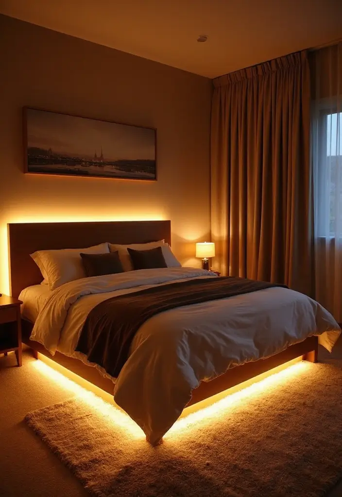 30+ LED Strip Lighting Ideas That Look Sleek and Stylish - 3. Bed Frame Illumination