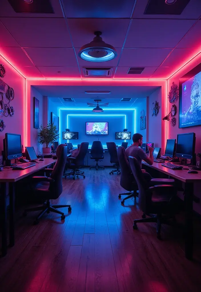 30+ LED Strip Lighting Ideas That Look Sleek and Stylish - 4. Gaming Room Vibes