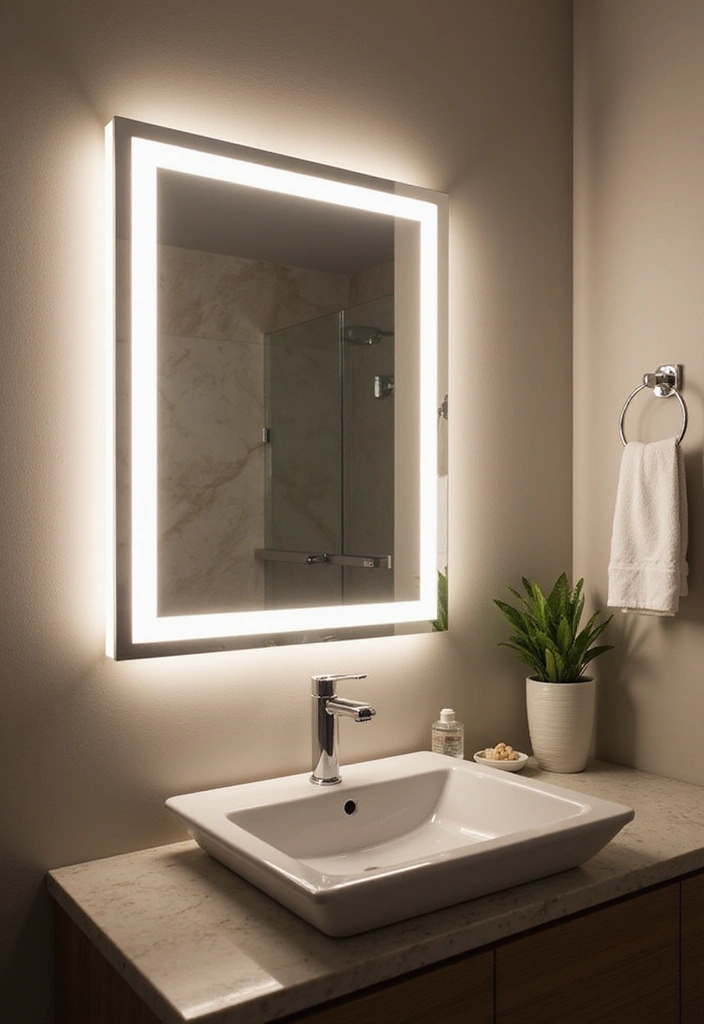 30+ LED Strip Lighting Ideas That Look Sleek and Stylish - 5. Smart Mirror Lighting
