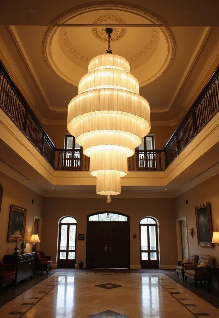 30+ Two Story Foyer Lighting Designs That Wow Guests 13 30+ Two Story Foyer Lighting Designs That Wow Guests - 13. Multi-Tiered Fixtures