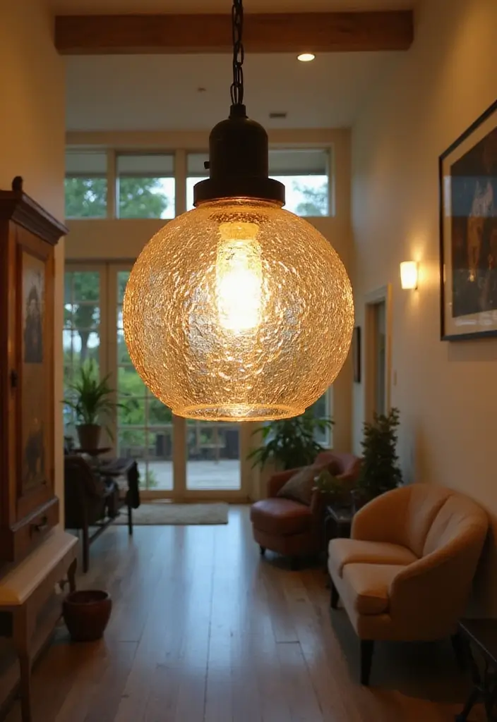 30+ Two Story Foyer Lighting Designs That Wow Guests 28 30+ Two Story Foyer Lighting Designs That Wow Guests - 28. Textured Glass Fixtures
