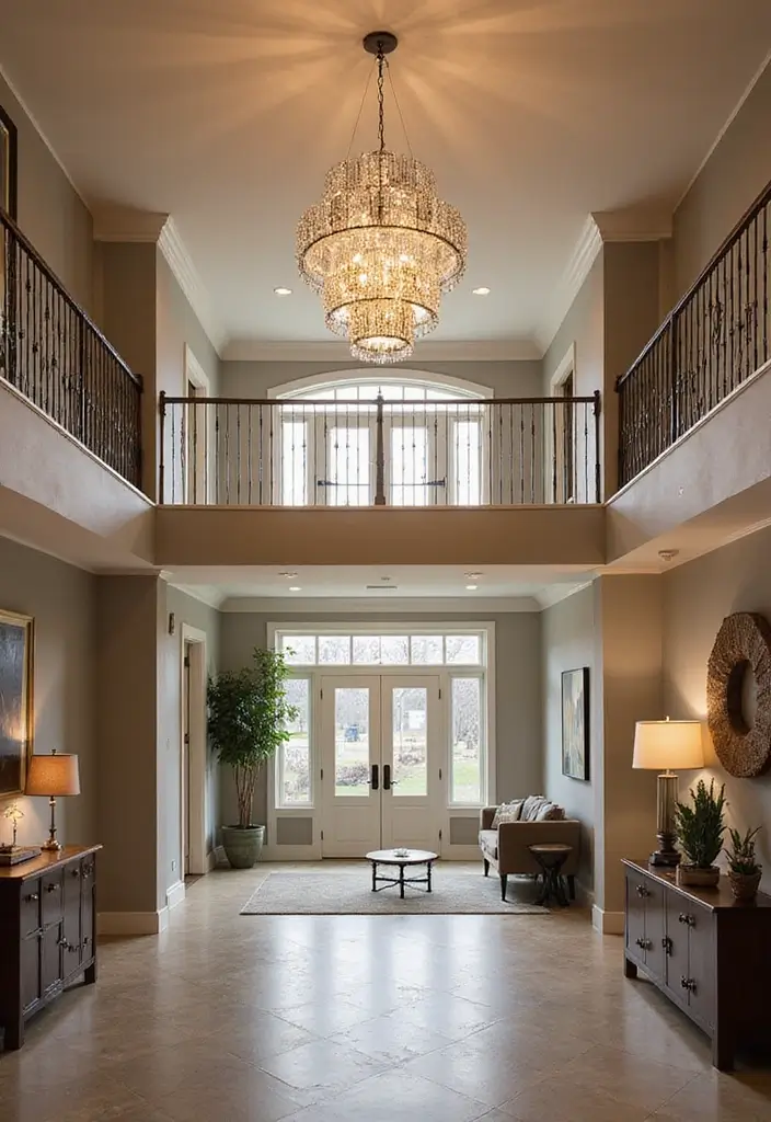 30+ Two Story Foyer Lighting Designs That Wow Guests 9 30+ Two Story Foyer Lighting Designs That Wow Guests - 9. Geometric Light Fixtures