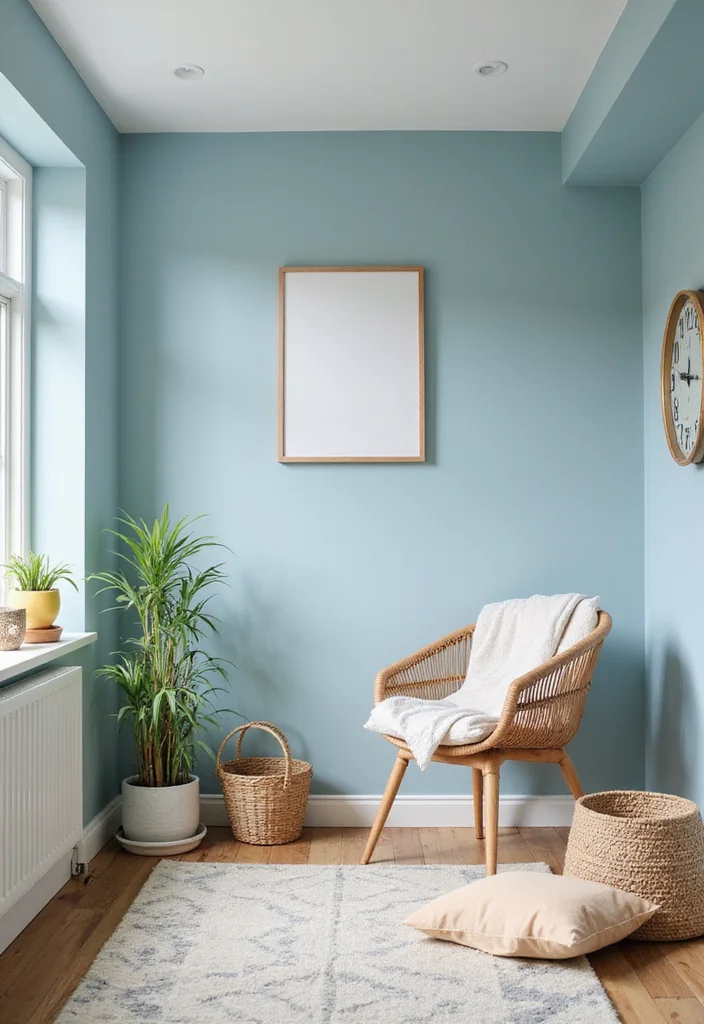 10 Basement Colors Ideas for Brightened Welcoming Interiors - 3. Pale Blue