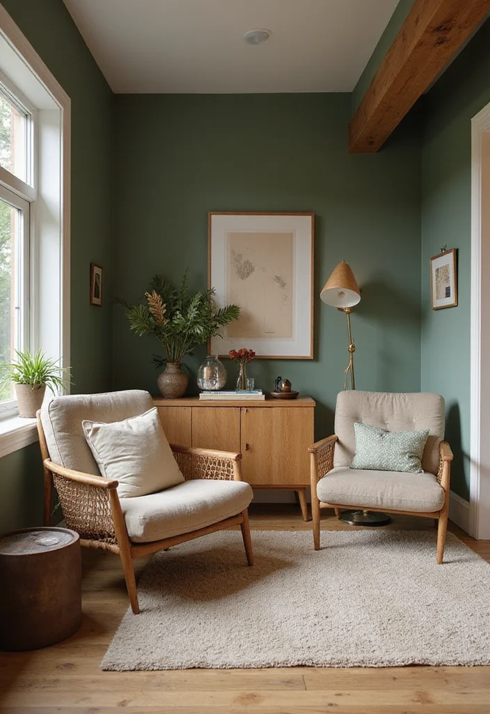 10 Basement Colors Ideas for Brightened Welcoming Interiors - 4. Sage Green