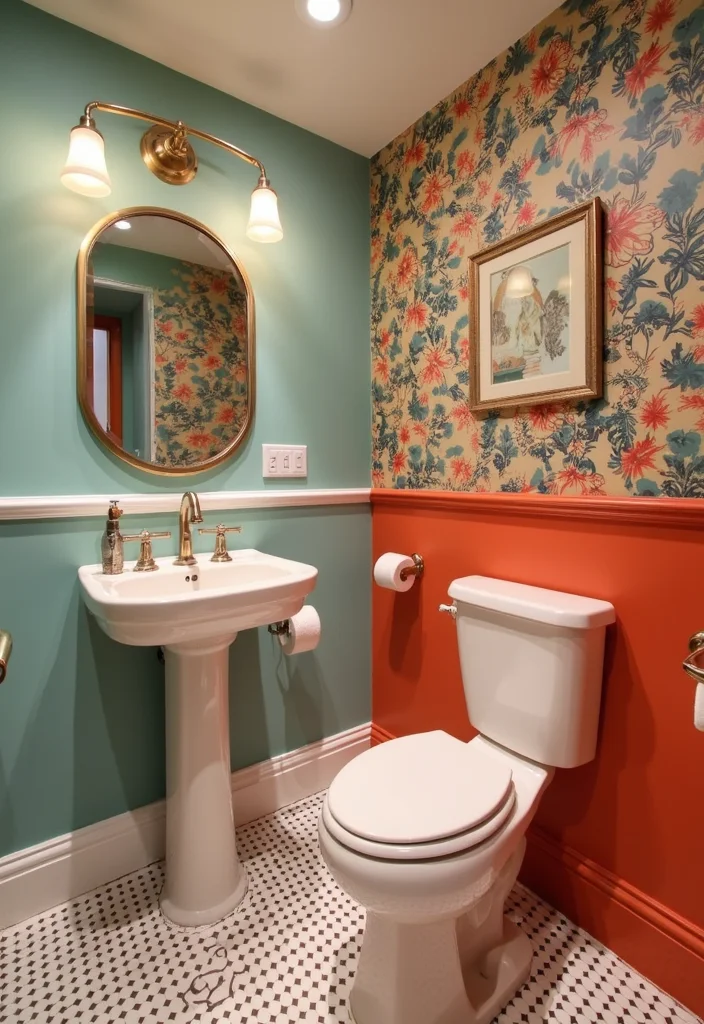 10 Basement Washroom Ideas for Simple Functional Additions - 3. Stylish Wall Treatments