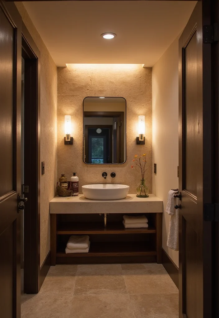 10 Basement Washroom Ideas for Simple Functional Additions - 4. Modern Lighting Solutions