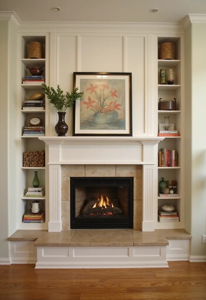 10 Corner Fireplace Ideas for Efficient Space Use 34 10 Corner Fireplace Ideas for Efficient Space Use - 4. Built-In Corner Fireplace with Shelving