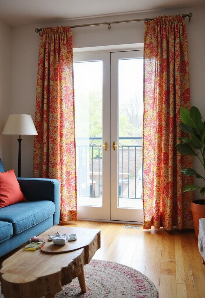 10 Curtain Ideas for Sliding Doors for Privacy and Smooth Function - 10. Custom Printed Curtains